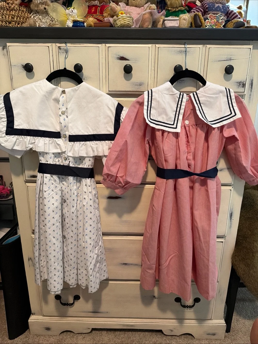 2 Vintage Girl’s Sailor Dress Anchors 70’s 80’s Made USA Monday’s Child Sir Alec